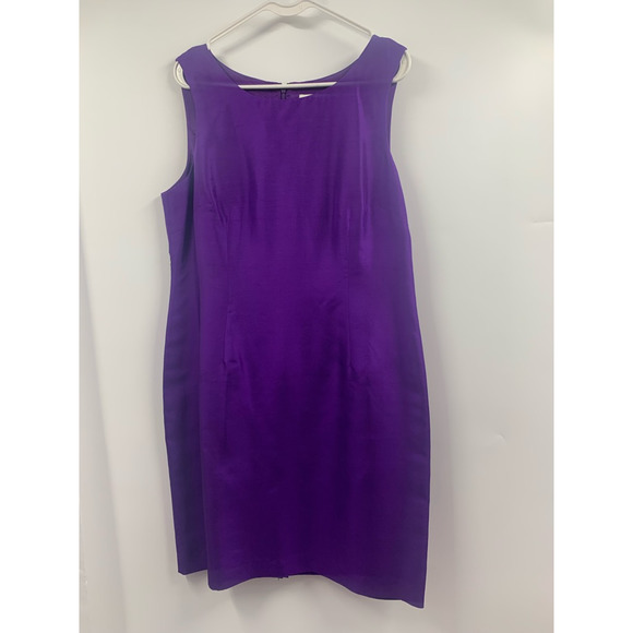 Coldwater Creek Dresses & Skirts - Coldwater Creek Womens Sheath Dress Purple Lined Sleeveless Zip Silk Petites P14